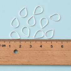 10 Connecteurs Goutte Argenté 11x7mm