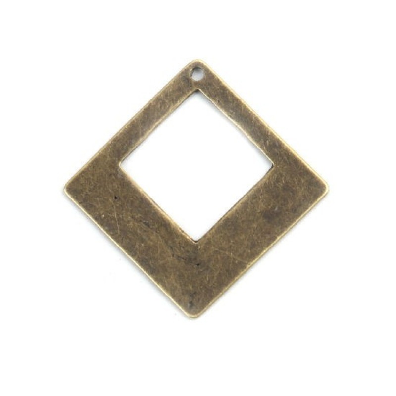 4 Breloques Pendentif Losange Bronze 30mm