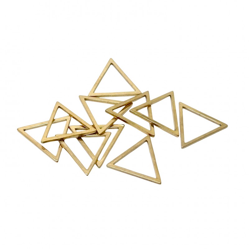10 Connecteurs Triangle Doré en Acier Inoxydable 14x12mm