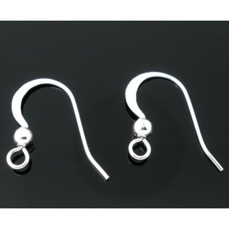 20 Supports Boucle d'Oreille Crochet Argenté soit 10 Paires