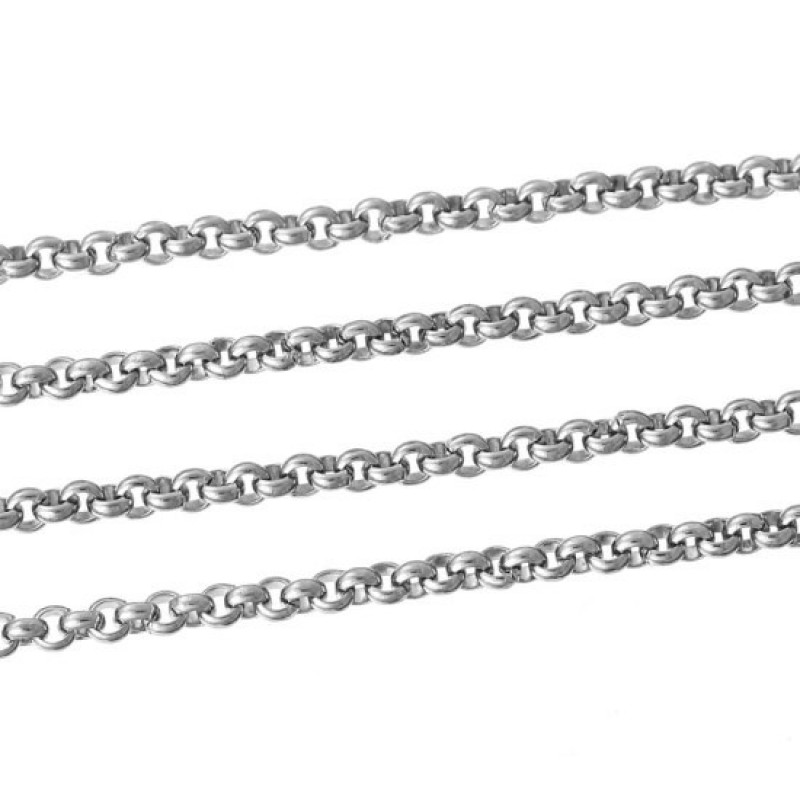 1 Mètre de Chaine Jaseron en Acier Inoxydable 2,3mm