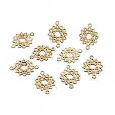 4 Connecteurs Chakra Mandala Métal Doré 20x15mm