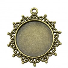 Support Pendentif  Bronze pour Cabochon 25mm pour la Création de Bijoux Fantaisie - DIY