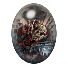 Cabochon en Verre Illustré Freddy Coupable Police Gothique 13x18, 18x25 ou 30x40mm  pour la Création de Bijoux Fantaisie - DIY