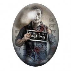 Cabochon en Verre Illustré Michael Myers Coupable Police Gothique 13x18, 18x25 ou 30x40mm  pour la Création de Bijoux Fantaisie 