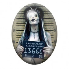 Cabochon en Verre Illustré Coupable Police Gothique 13x18, 18x25 ou 30x40mm  pour la Création de Bijoux Fantaisie - DIY
