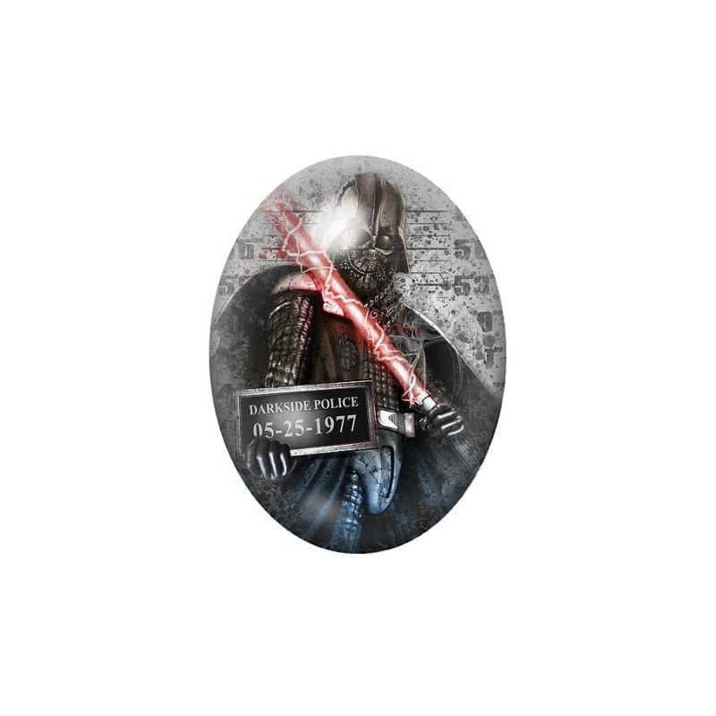 Cabochon en Verre Illustré Dark Vador Coupable Police Gothique 13x18, 18x25 ou 30x40mm