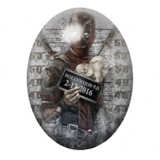 Cabochon en Verre Illustré Deadpool Coupable Police Gothique 13x18, 18x25 ou 30x40mm  pour la Création de Bijoux Fantaisie - DIY