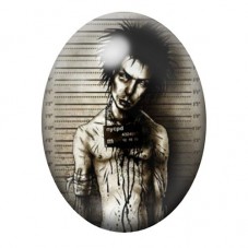 Cabochon en Verre Illustré Sid Vicious Coupable Police Gothique 13x18, 18x25 ou 30x40mm  pour la Création de Bijoux Fantaisie - 