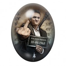 Cabochon en Verre Illustré Johnny Cash Coupable Police Gothique 13x18, 18x25 ou 30x40mm  pour la Création de Bijoux Fantaisie - 