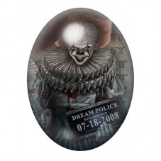 Cabochon en Verre Illustré Pennywise en Portrait Judiciaire 13x18, 18x25 ou 30x40mm pour la création de bijoux fantaisie - DIY