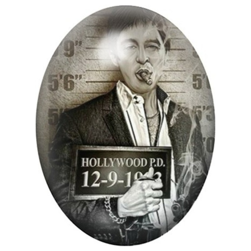 Cabochon en Verre Illustré Vampire Hollywood Police 13x18, 18x25 ou 30x40mm