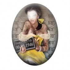 Cabochon en Verre Illustré Belle Coupable Police Gothique 13x18, 18x25 ou 30x40mm  pour la Création de Bijoux Fantaisie - DIY