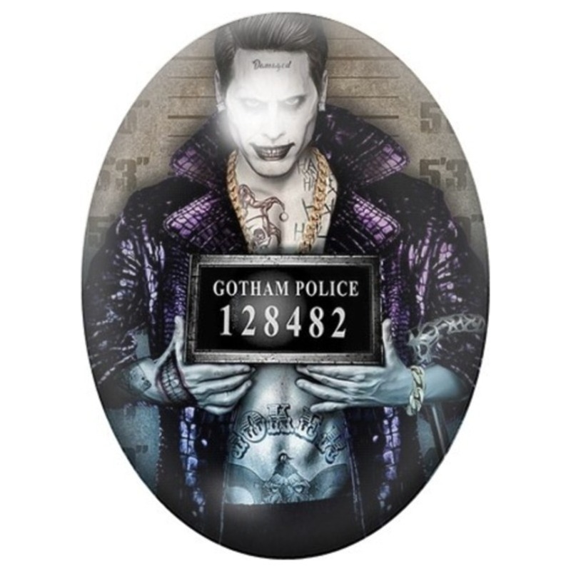 Cabochon en Verre Illustré Joker en Veste Violette Gotham Police 13x18, 18x25 ou 30x40mm
