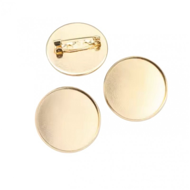 Support Broche Doré pour Cabochon 25mm
