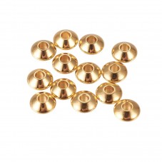 10 Perles Intercalaires en Acier Inoxydable Doré 6mm