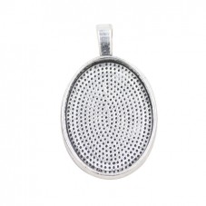 Support Pendentif Argenté pour Cabochon 18x25mm pour la Création de Bijoux Fantaisie - DIY