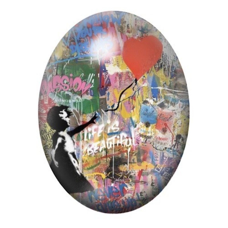 Cabochon en Verre Illustré Amour Street Art 13x18, 18x25 ou 30x40mm