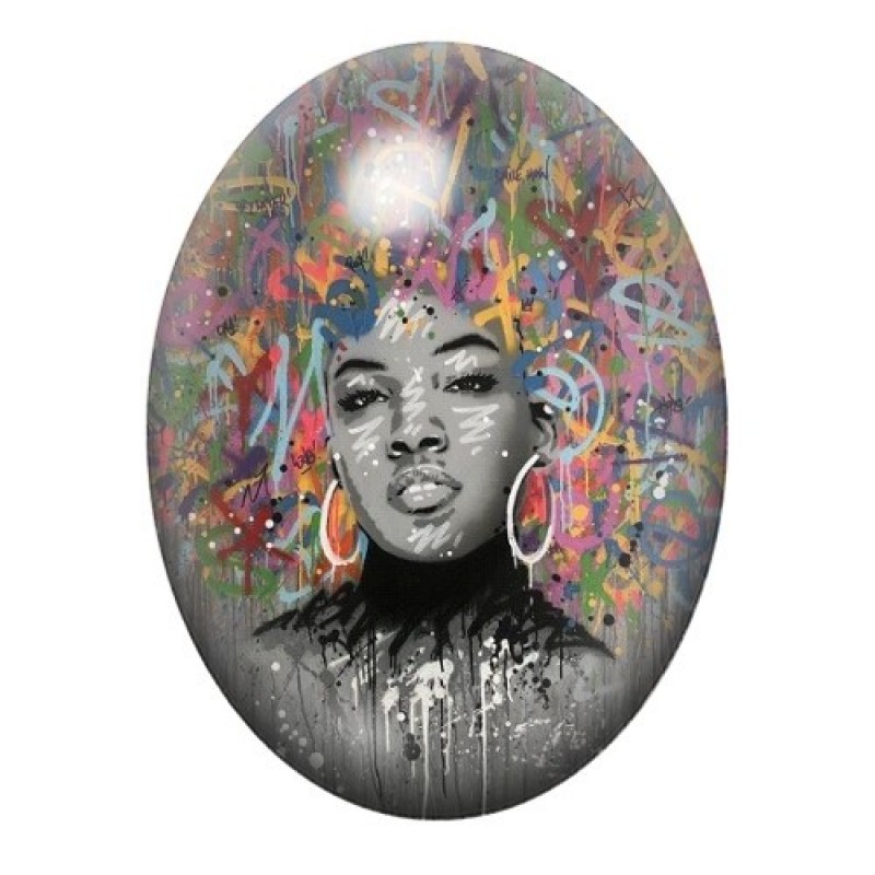 Cabochon en Verre Illustré Street Art 13x18, 18x25 ou 30x40mm