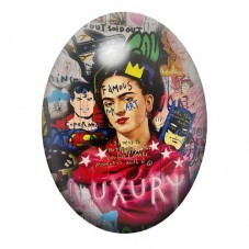 Cabochon en Verre Illustré Frida Kahlo Street Art 13x18, 18x25 ou 30x40mm  pour la Création de Bijoux Fantaisie - DIY