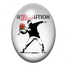 Cabochon en Verre Illustré Révolution Street Art 13x18, 18x25 ou 30x40mm  pour la Création de Bijoux Fantaisie - DIY