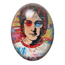 Cabochon en Verre Illustré John Lennon Street Art 13x18, 18x25 ou 30x40mm  pour la Création de Bijoux Fantaisie - DIY