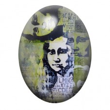 Cabochon en Verre Illustré La Joconde Street Art 13x18, 18x25 ou 30x40mm  pour la Création de Bijoux Fantaisie - DIY