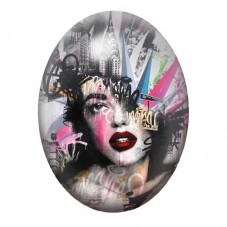 Cabochon en Verre Illustré Street Art 13x18, 18x25 ou 30x40mm  pour la Création de Bijoux Fantaisie - DIY