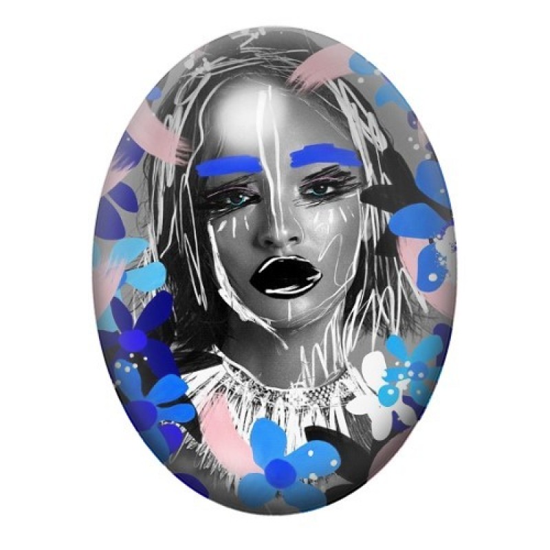 Cabochon en Verre Illustré Street Art 13x18, 18x25 ou 30x40mm