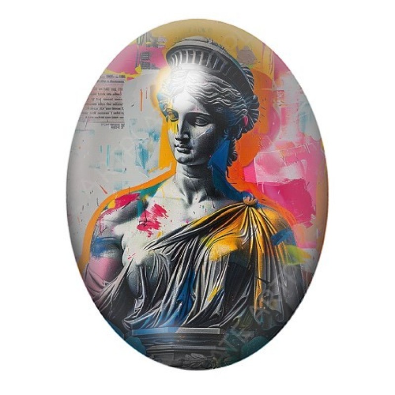 Cabochon en Verre Illustré Vénus de Milo Street Art 13x18, 18x25 ou 30x40mm