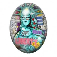 Cabochon en Verre Illustré La Joconde Street Art 13x18, 18x25 ou 30x40mm  pour la Création de Bijoux Fantaisie - DIY
