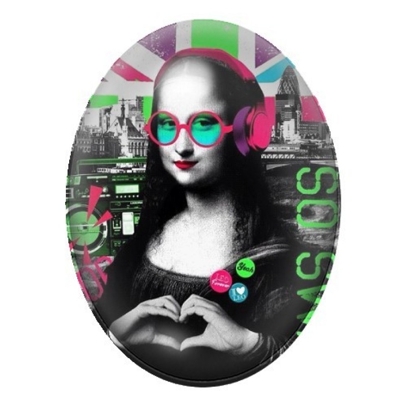 Cabochon en Verre Illustré La Joconde Street Art 13x18, 18x25 ou 30x40mm