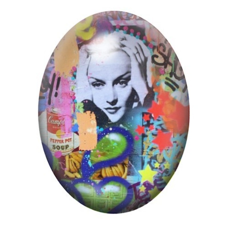 Cabochon en Verre Illustré Street Art 13x18, 18x25 ou 30x40mm