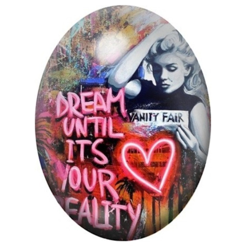 Cabochon en Verre Illustré Femme Dream Until It’s Your Reality 13x18, 18x25 ou 30x40mm
