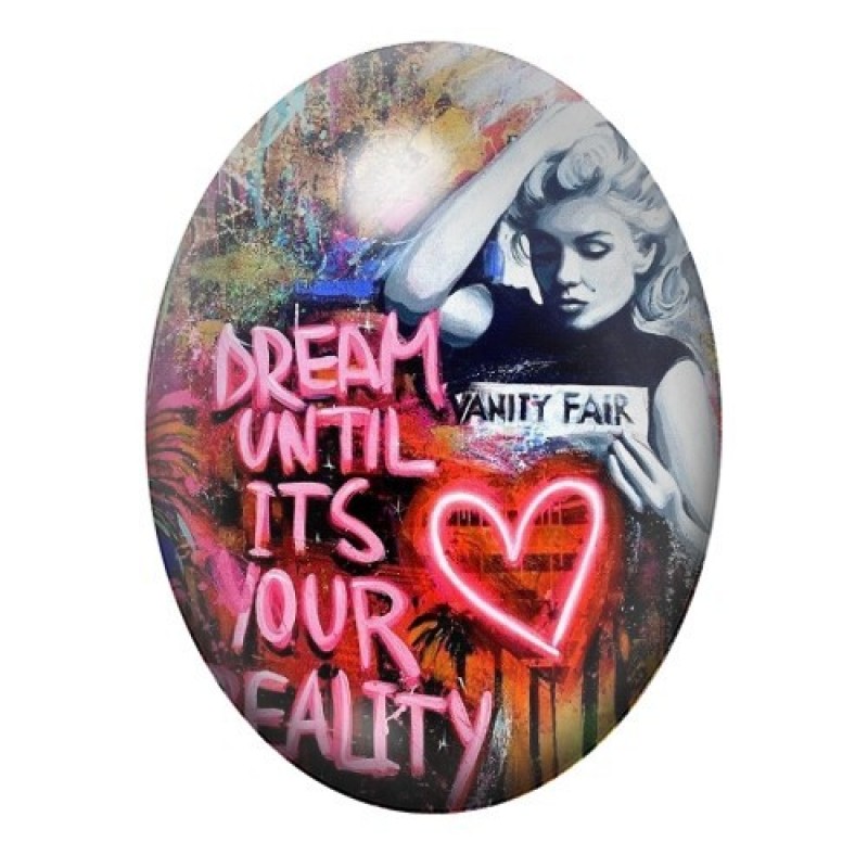 Cabochon en Verre Illustré Street Art 13x18, 18x25 ou 30x40mm