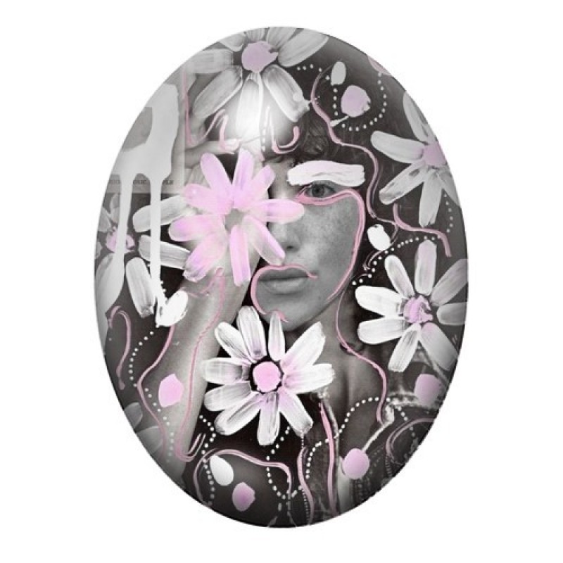 Cabochon en Verre Illustré Street Art 13x18, 18x25 ou 30x40mm