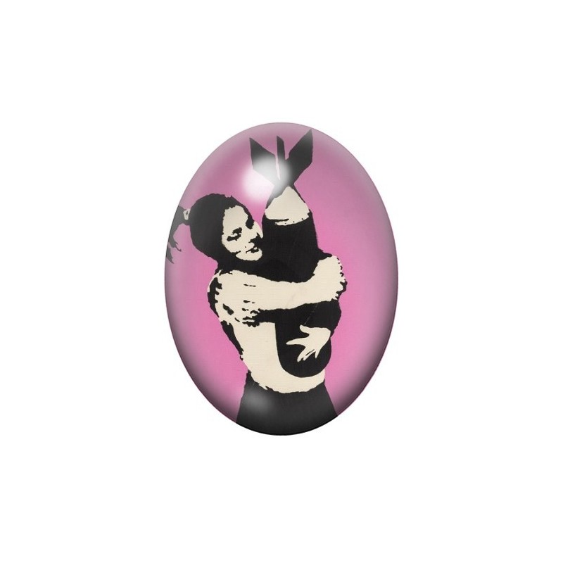 Cabochon en Verre Illustré Bombe Street Art 13x18, 18x25 ou 30x40mm