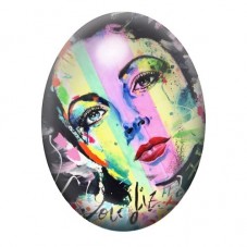 Cabochon en Verre Illustré Liz Taylor Street Art 13x18, 18x25 ou 30x40mm  pour la Création de Bijoux Fantaisie - DIY