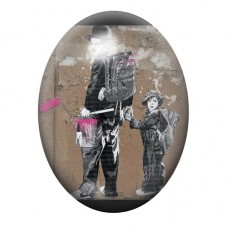 Cabochon en Verre Illustré Charlie Chaplin Street Art 13x18, 18x25 ou 30x40mm  pour la Création de Bijoux Fantaisie - DIY