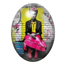 Cabochon en Verre Illustré Frida Kahlo Street Art 13x18, 18x25 ou 30x40mm  pour la Création de Bijoux Fantaisie - DIY