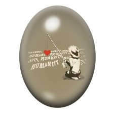 Cabochon en Verre Illustré "Humanit" Amour Street Art 13x18, 18x25 ou 30x40mm  pour la Création de Bijoux Fantaisie - DIY