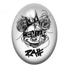 Cabochon en Verre Illustré Mickey "Smile" Street Art 13x18, 18x25 ou 30x40mm  pour la Création de Bijoux Fantaisie - DIY