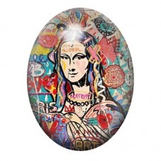 Cabochon en Verre Illustré La Joconde Street Art 13x18, 18x25 ou 30x40mm  pour la Création de Bijoux Fantaisie - DIY