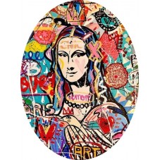 Cabochon en Verre Illustré La Joconde Street Art 13x18, 18x25 ou 30x40mm