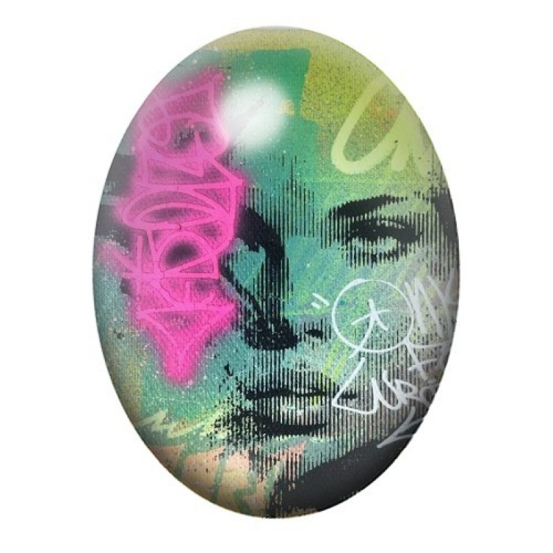 Cabochon en Verre Illustré Street Art 13x18, 18x25 ou 30x40mm
