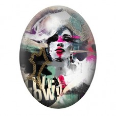 Cabochon en Verre Illustré Street Art 13x18, 18x25 ou 30x40mm  pour la Création de Bijoux Fantaisie - DIY
