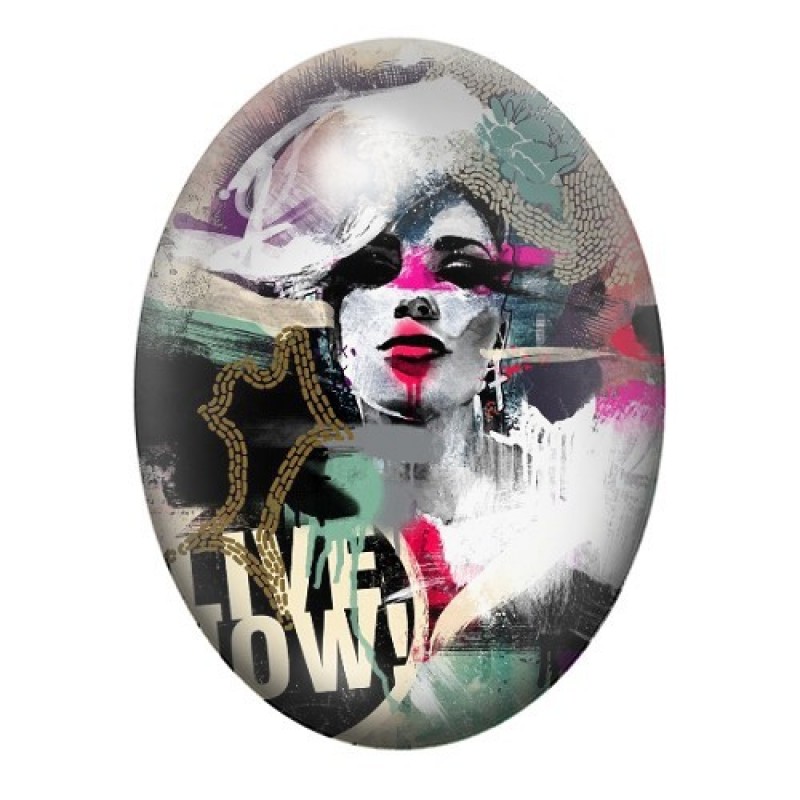 Cabochon en Verre Illustré Street Art 13x18, 18x25 ou 30x40mm