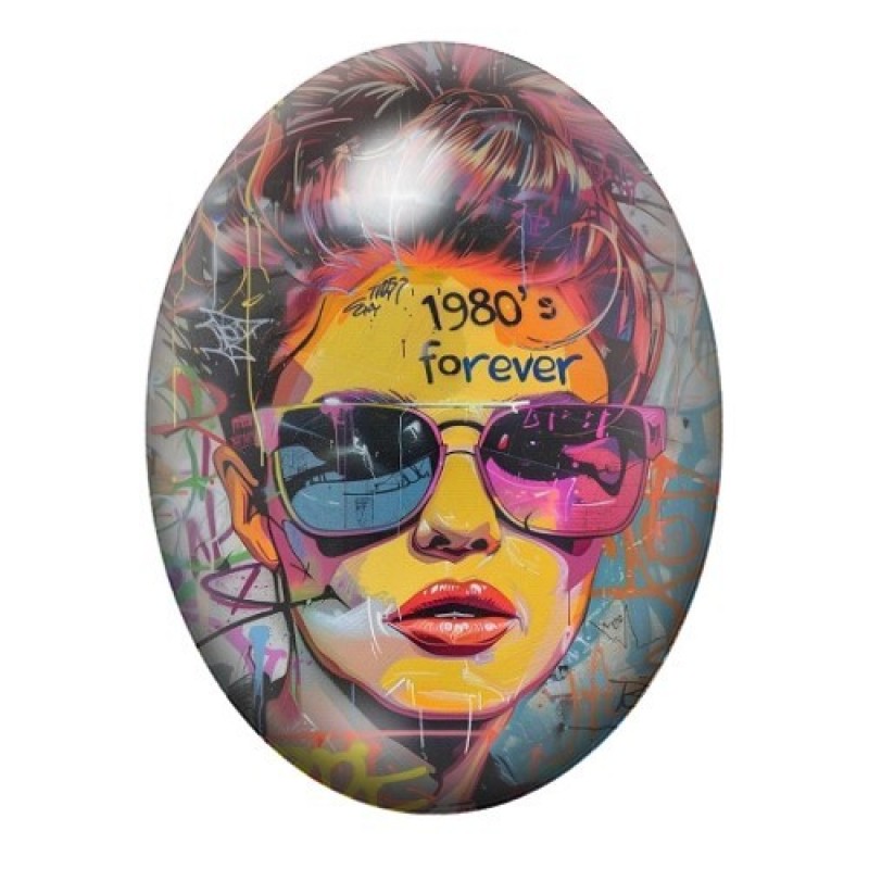 Cabochon en Verre Illustré Street Art 13x18, 18x25 ou 30x40mm