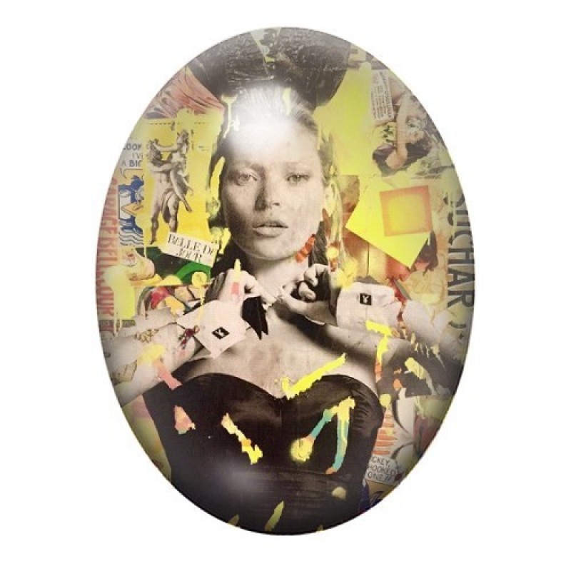 Cabochon en Verre Illustré Kate Moss Street Art 13x18, 18x25 ou 30x40mm