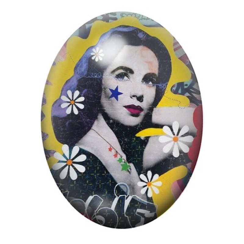Cabochon en Verre Illustré Street Art 13x18, 18x25 ou 30x40mm